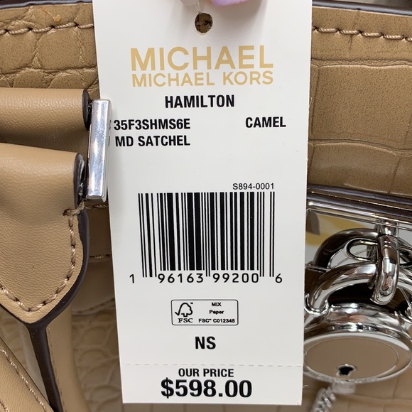 Michael Kors Hamilton Medium
Satchel Crossbody Croc Embossed
CAMEL COLOR - Picture 10 of 14
